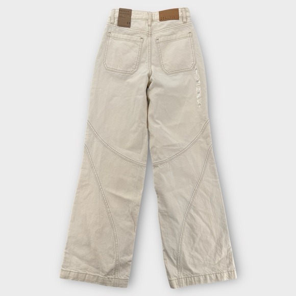 Pacsun Jessie High Rise Baggy Womens 23 Off White Wide Leg Rigid Denim Gorp NWT - Picture 2 of 13